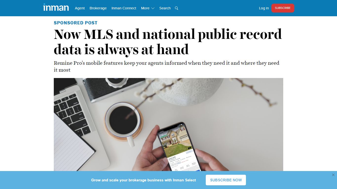 Now MLS and national public record data is always at hand